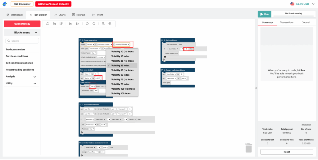 How to set Accumulators Bot